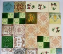 Collection of Victorian / Edwardian tiles etc, including Carter and Co, Poole, Dorset, tube lined