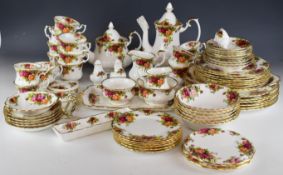Royal Albert dinner and tea ware decorated in the Old Country Roses pattern, including two