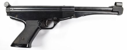 Gamo .177 target air pistol with shaped and chequered grip and adjustable sights, serial number