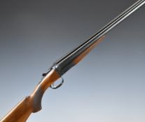 SKB Model 200E 12 bore side by side shotgun with engraved lock, trigger guard, underside, top plate,