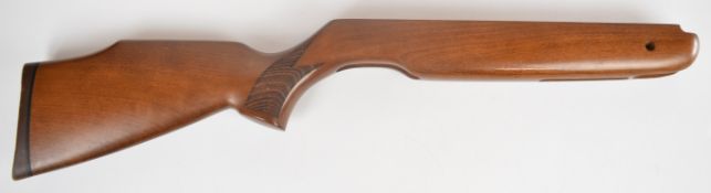 Weihrauch HW80 air rifle stock with chequered semi-pistol grip and raised cheek piece, 70cm long.