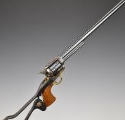 Jaeger Model 1873 American Buntline 9mm six-shot single-action revolver/ revolving rifle with wooden