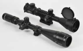 Two rifle scopes Milbro Clearview C 4-12x50 EG with rail mount and lens covers and Tasco 624x42 M.