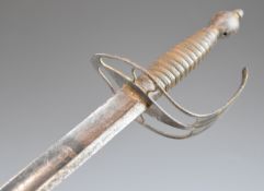 Possibly circa 1780s British Infantry sword with bound grip and Royal coat of arms to both sides