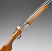 Marocchi 12 bore over and under ejector shotgun with engraved locks, underside and top plate,