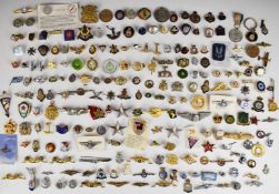 Approximately 150 military pin / collector's / association badges including Royal Navy, Royal Air