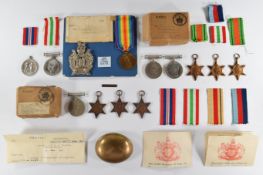 Two WW2 medal groups comprising 1939/1945 Star, Africa Star with clasp for North Africa 1942-43,