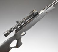 Weihrauch HW97K Blackline .177 underlever air rifle with composite stock, textured thumb-hole