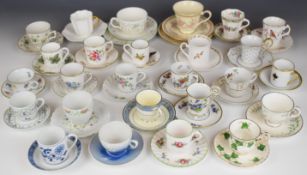Twenty six porcelain cups, saucers and trios including Coalport, Spode, Minton, Royal Worcester,