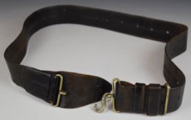 British Army leather belt with white metal buckle in the form of a snake