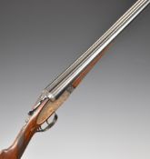 AYA No.2 12 bore side by side ejector shotgun with named and border engraved locks, border