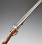 William Evans 12 bore side by side ejector shotgun with locks engraved 'William Evans From Purdey