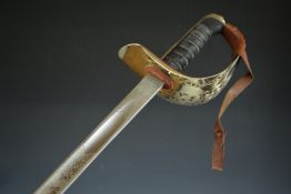 British 1897 pattern Infantry Officer's sword by Robert Mole & Sons with George V cypher to hilt,