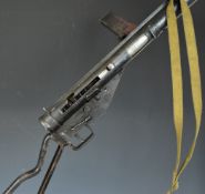 Deactivated Sten Mk III 9mm sub machine gun with top plate stamped 'Sten M C Mk.III', two magazines,