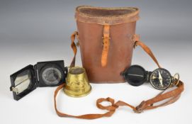 British marching compass Mk.1 by TG & Co Ltd, together with a similar marching compass, binocular