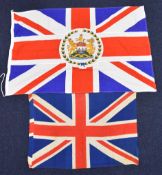 Replica flag 'The Last Govenor's Flag Hong Kong 1997', together with a Union flag