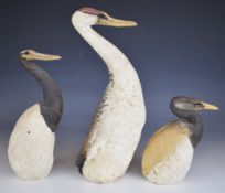 Guy James Holder (British, b1959) three studio pottery ducks, tallest 34cm