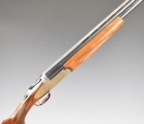 Rizzini 12 bore over and under ejector shotgun with engraved scenes of birds to the sidelock