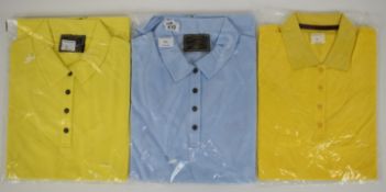Three James Purdey & Sons Ltd gentleman's polo shirts, two size small and one medium