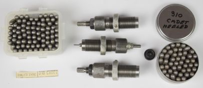 Three .310 Cadet rifle cartridge re-loading dies and over 100 bullets.  PLEASE NOTE:- We are not