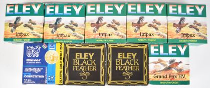 Two hundred 12 bore non-toxic shotgun cartridges including Eley Impax Bismuth Forest, Eley Black