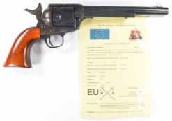 Deactivated .44 six-shot single action revolver with wooden grips and 7.5 inch barrel, overall