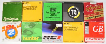 Two hundred and fifty 12 bore shotgun cartridges including Eley Impax, Lyalvale Express,