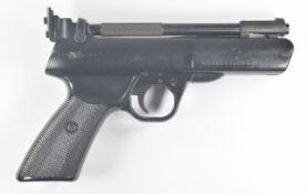 Webley Tempest .22 air pistol with shaped and chequered composite grips and adjustable sights and