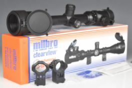 Milbro Clearview dual-illuminated 3-9x32 A0EG air rifle scope, in original box with accessories