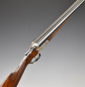 Frank (Franz) Sodia of Ferlach Austria 12 bore side by side ejector shotgun with engraved scenes