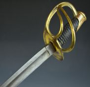 American Civil War Cavalry sword, possible English export, unmarked, with 91cm curved blade and