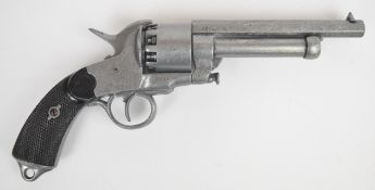 Replica LeMat nine-shot single-action percussion revolver with chequered faux ebony grips and 7 inch