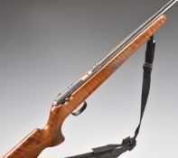 Anschutz model 1416 .22 bolt action rifle with chequered semi-pistol grip and forend, adjustable