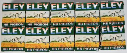 Two hundred and fifty 12 bore Eley HB Pigeon Fibre Wad shotgun cartridges, all in original boxes.