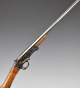 Belgian .410 single barrelled folding poacher's shotgun with chequered grip and forend and 28 inch