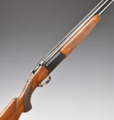Franchi Falconet 12 bore over under ejector shotgun with engraved scenes of birds to the locks,
