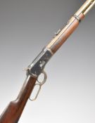 Winchester Model 1892 'Trapper' .44-40 underlever repeating carbine rifle with adjustable sights,