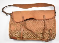 Brady of Halesowen large canvas and leather game bag with shoulder strap.