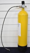 Approximately 7 litre 10.9kg compressed air bottle suitable for re-filling PCP air rifles, with