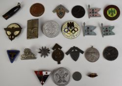 Approximately twenty German Nazi Third Reich 'tinnies' and enamel badges including 1936 Olympics,