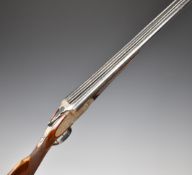 Kestrel Silver 12 bore side by side ejector shotgun with engraved sidelock plates, trigger guard,