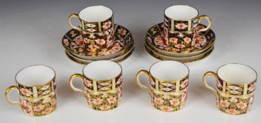Royal Crown Derby Imari twelve piece coffee set decorated in the 2451 pattern