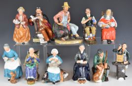 Royal Doulton eleven character figures including The Master, Judge, Teatime, Professor, Bachelor,