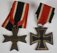 German WW2 Nazi Third Reich Iron Cross and War Merit Cross