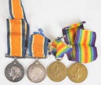 Two British Army WW1 medal pairs for the Liverpool Regiment, each comprising War Medal and Victory