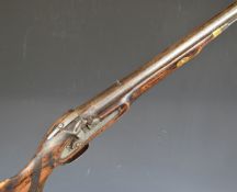 Enfield pattern percussion hammer action musket with engraved lock, hammer, trigger guard and top