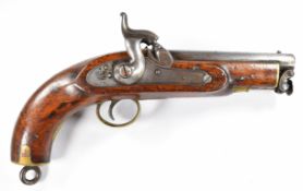 Sea Service 24 bore percussion hammer action belt pistol with lock stamped '1855 Tower' and with