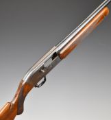 Browning 12 bore 2-shot semi-automatic shotgun with engraved lock, chequered semi-pistol grip and