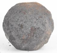 Iron 6lb cannon ball, 5.5 inches in diameter.