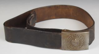 WW2 German Nazi Third Reich 'Gott Mit Uns' belt buckle and belt, the buckle marked JFS